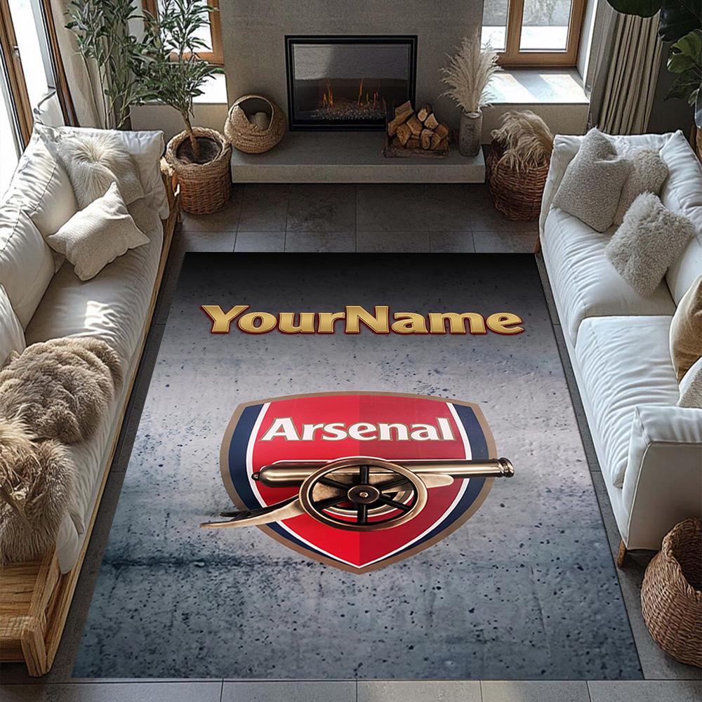 Arsenal Personalized Name Floor Mat Perfect for Living Rooms Dining Room Bedrooms Balcony Anti-slip Rug Anime Office Decor