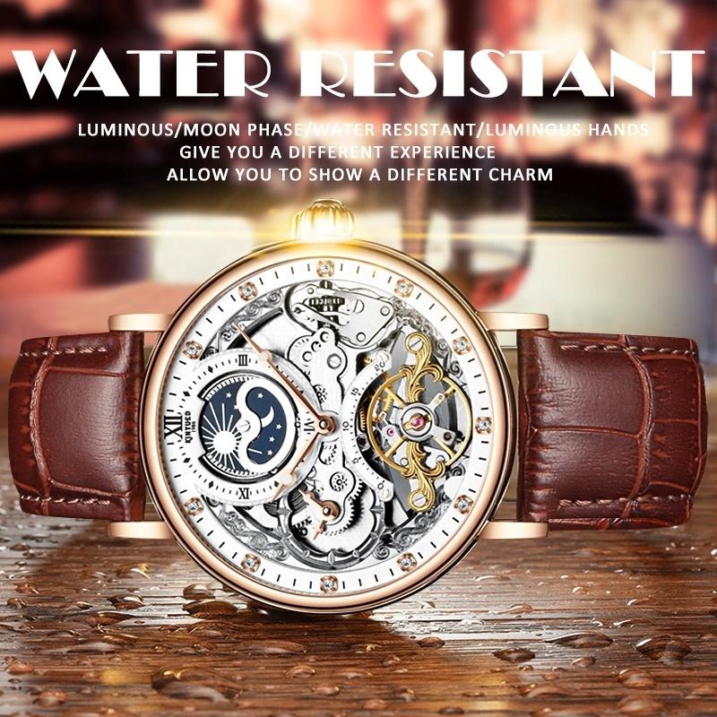 Men Skeleton Watches Mechanical Automatic Watch Men Tourbillon Sport Clock Casual Business Moon Watch