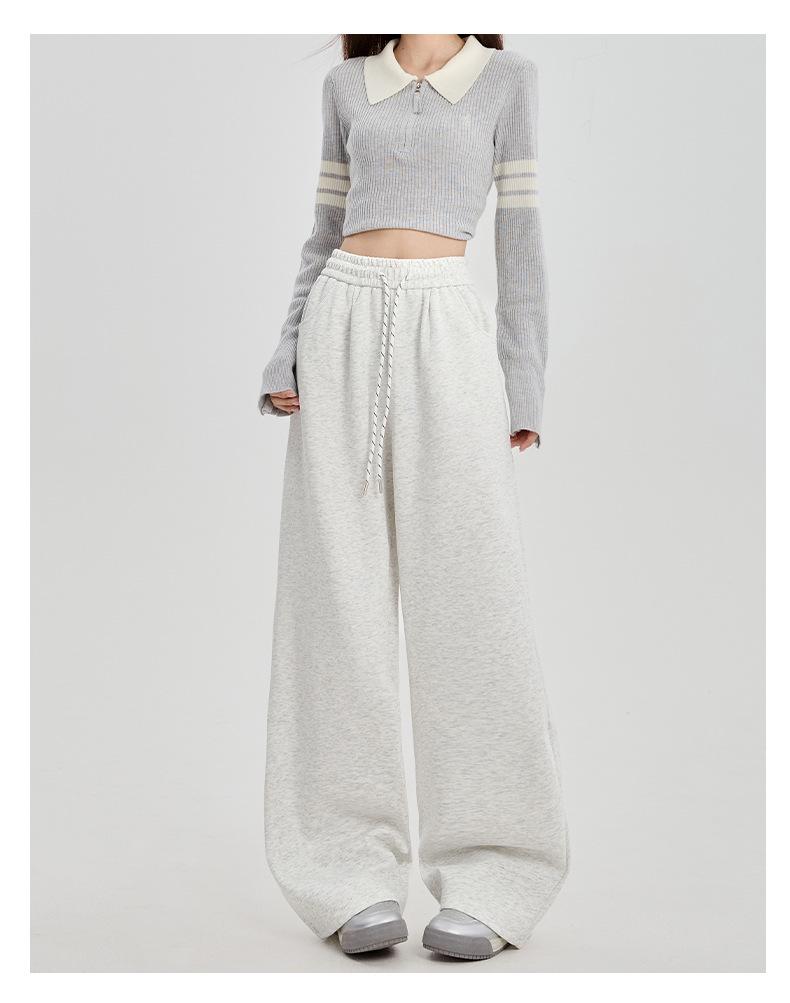 Women's Fleece-Lined Wide-Leg Drawstring Sweatpants - Autumn/Winter 2025 Collection