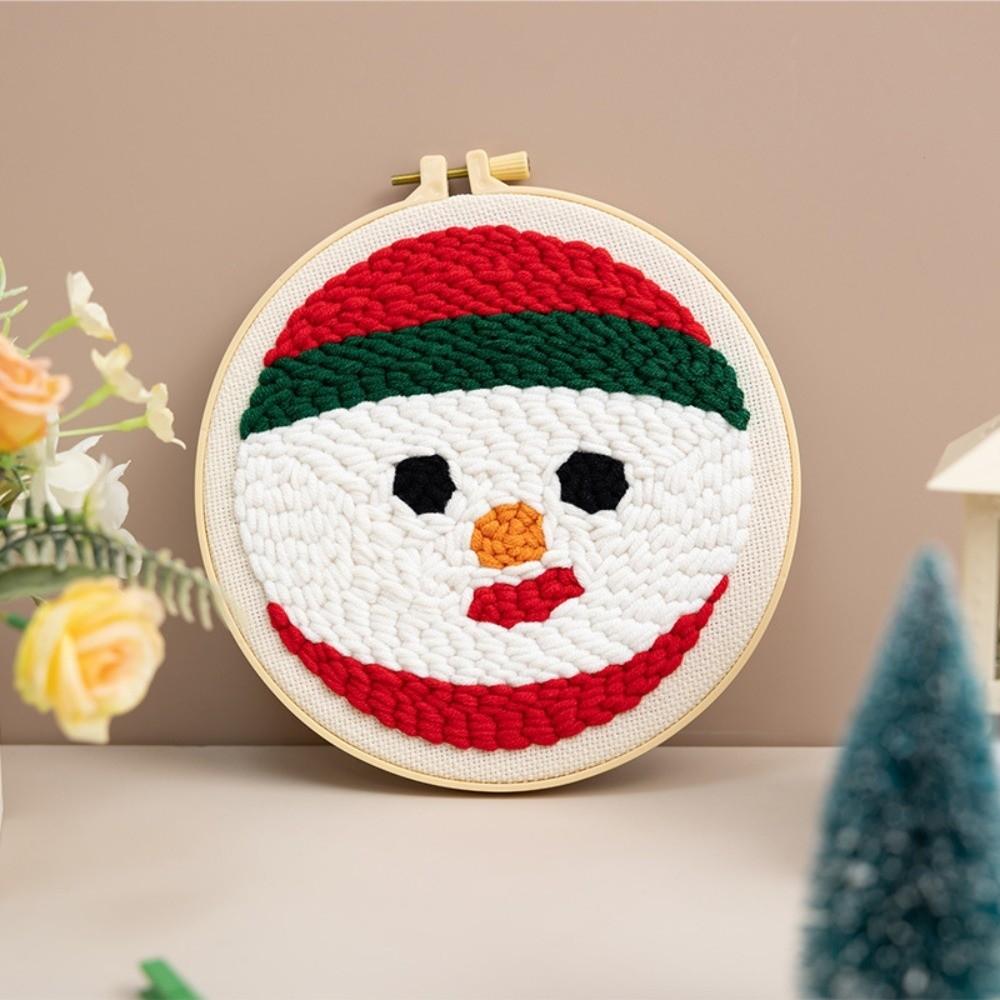 Merry Christmas Punch Needle Kit Beginner Embroidery Set Rug Hooking Kit Christmas Craft