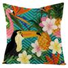New Outdoor Waterproof Linen Pillow Case Tropical Green Leaf Cushion Cover