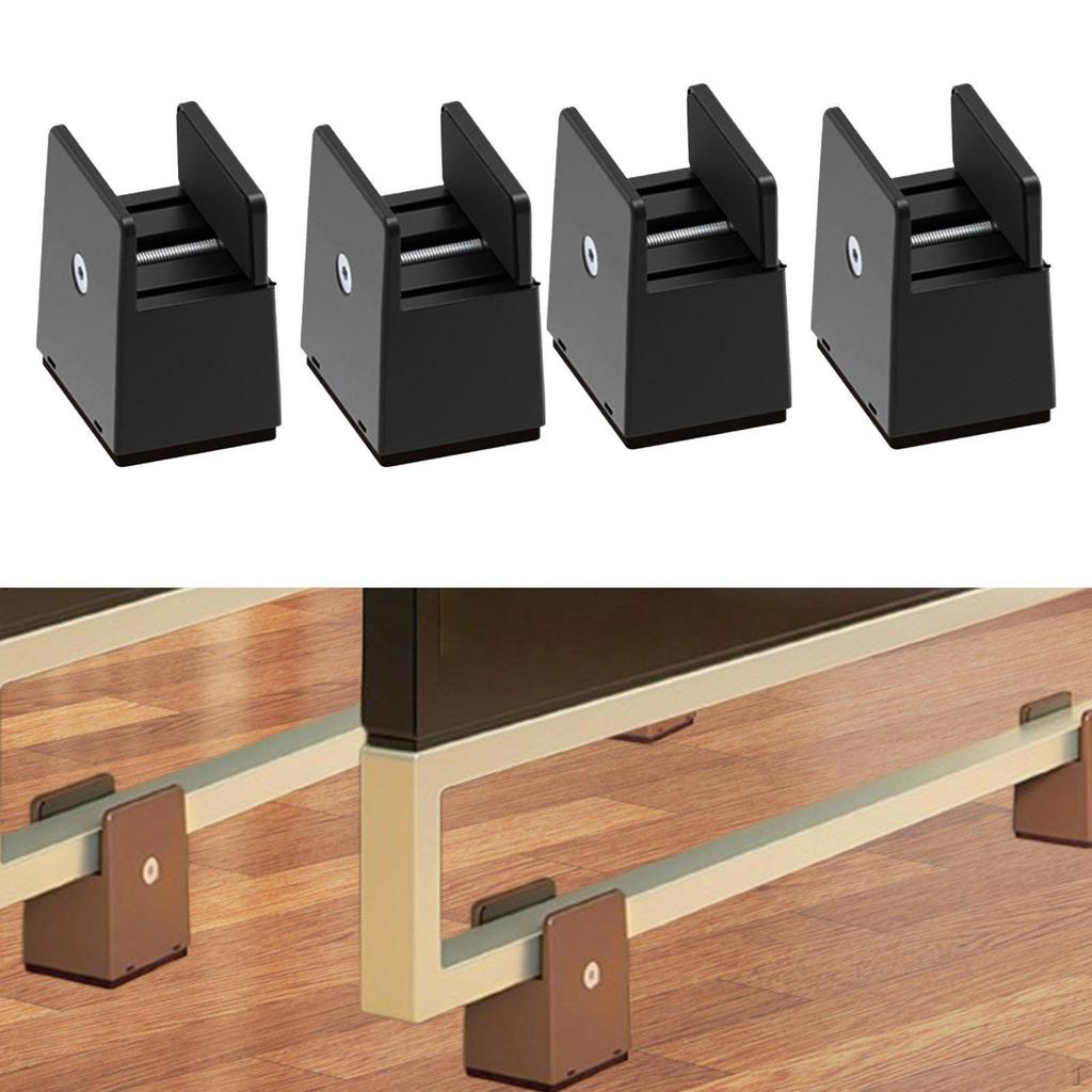 4 Pack Bed Leg Risers, Furniture Riser Blocks, Height Extensions for Desk Table, Living Room