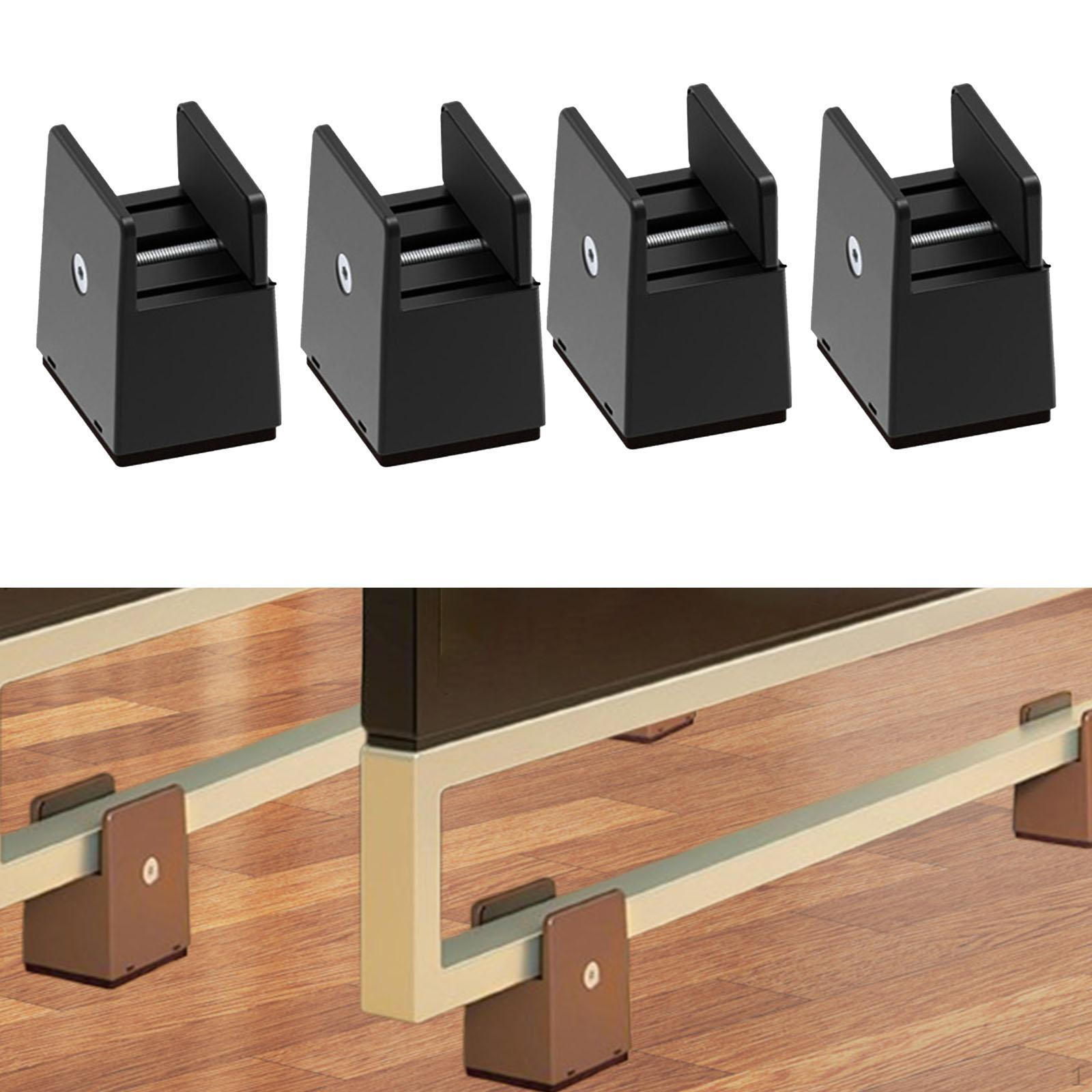 

Набір з 4 подовжувачів ніжок для ліжка, блоків-підставок для меблів, подовжувачів висоти для столу, вітальні Height 5 cm чорний