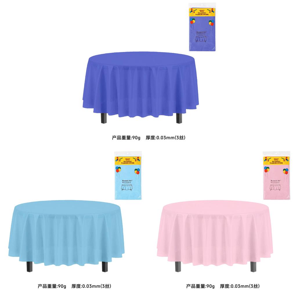 Classic Disposable Round Plastic Disposable Tablecloth With Waterproof Finish For Party Events And Hotel Use