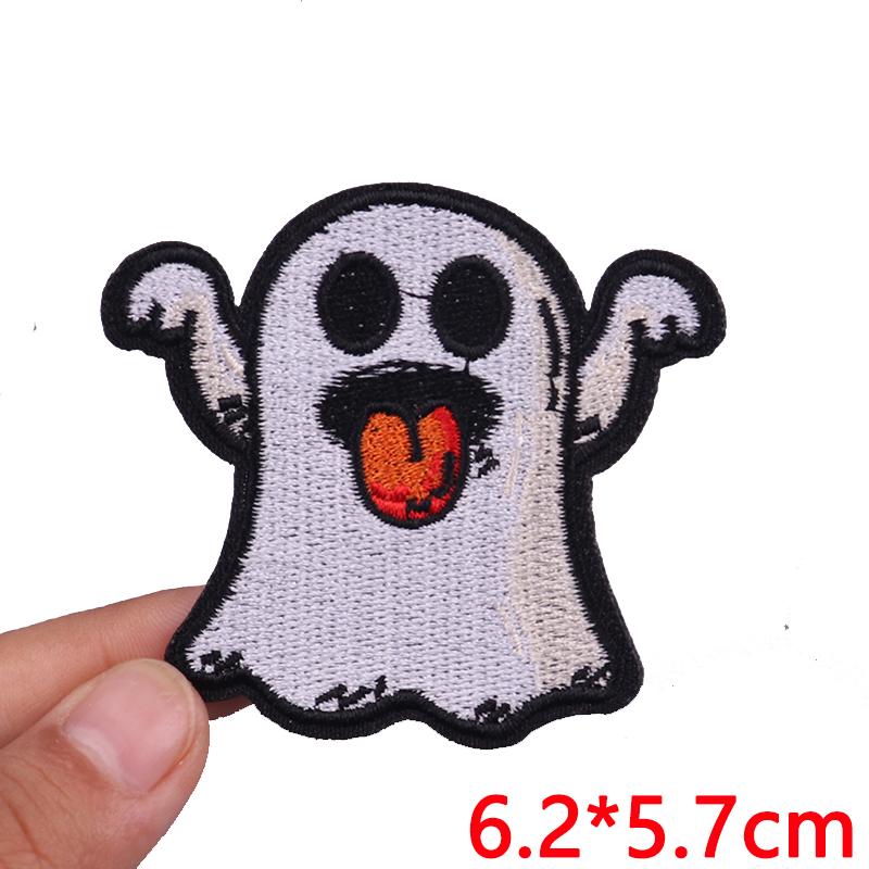 Cute Ghost/Cat Embroidered Patch Cartoon Animal Patch Iron On Patches For Clothing Thermoadhesive Patches For Clothes Jacket DIY