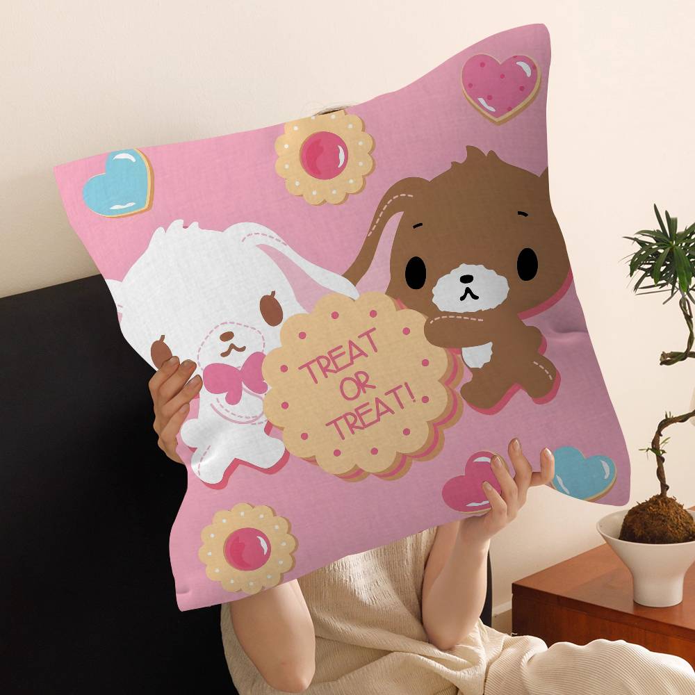 Cartoon Cute S-Sugarbunnies Cushion Cover Car Throw Pillow Case For Sofa Car Christmas Gift 40x40cm 45x45cm