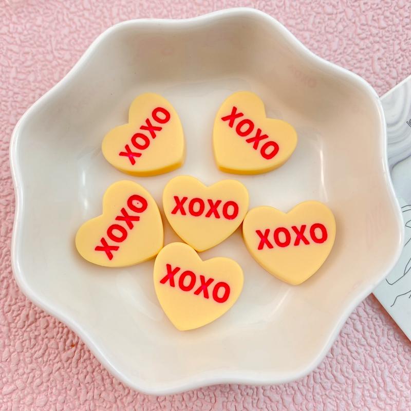 

10Pcs New Cute Cartoon XOXO Love Series Flat Back Ornament Jewelry Bows Accessories