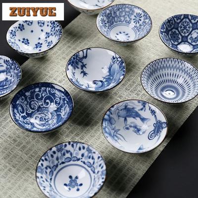 Chinese Blue and White Porcelain Teacup Hand-painted Teaset Small Tea Bowl Flower Tea Cups Cha Accessories Drinkware Wholesales