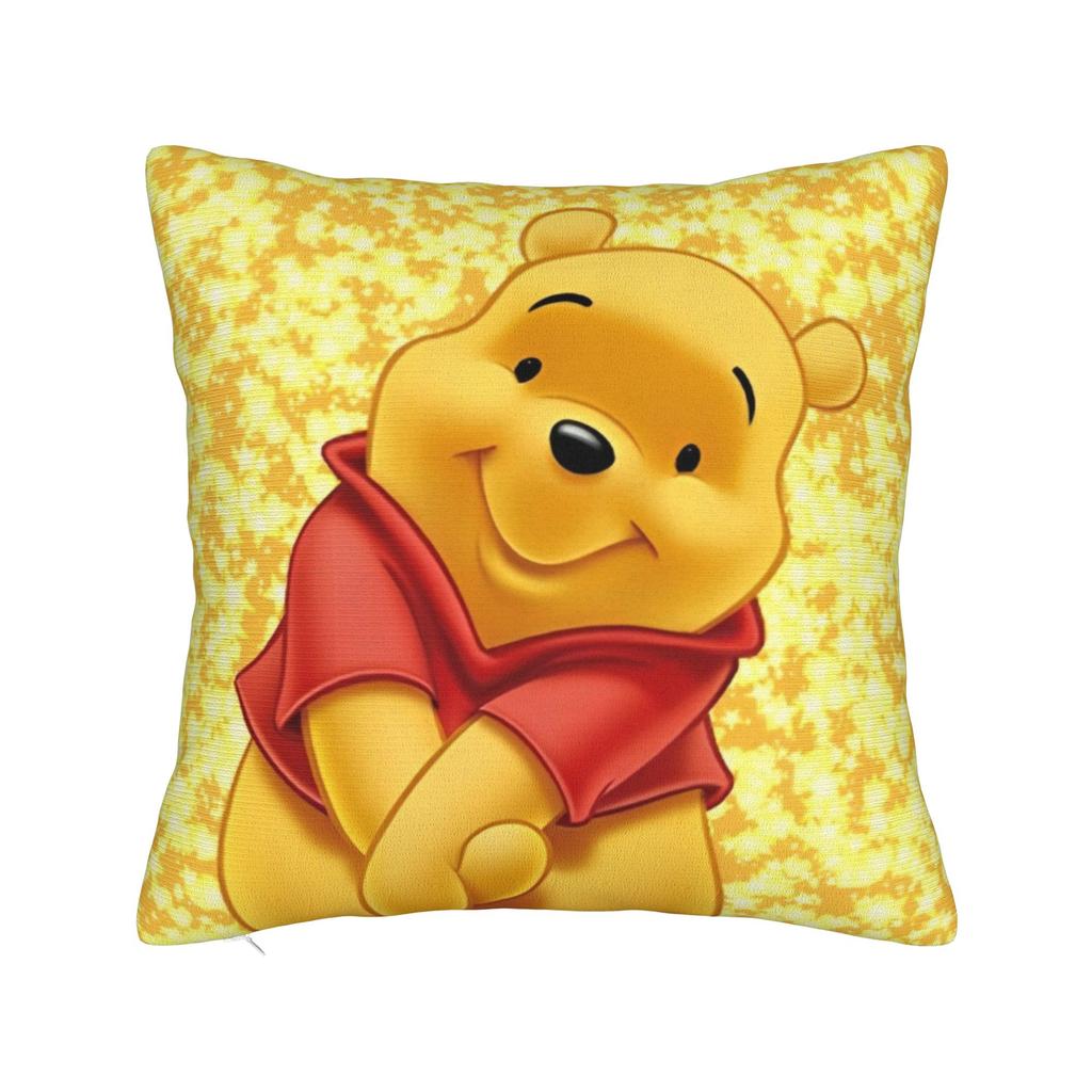 Federa per Cuscino Quadrata Cartone Animato Winnie the Pooh Poliestere Decorativa Maialino Tigro Ih-Oh, Federa 45*45cm