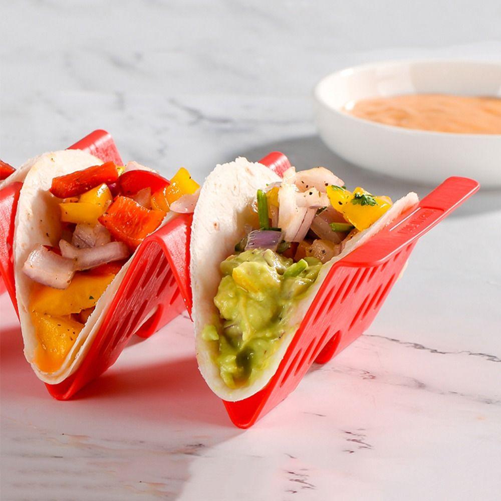 4Pcs Wave Shape Mexican Roll Rack Plastic Pie Tray Holder Creative Food Pallet Tortilla