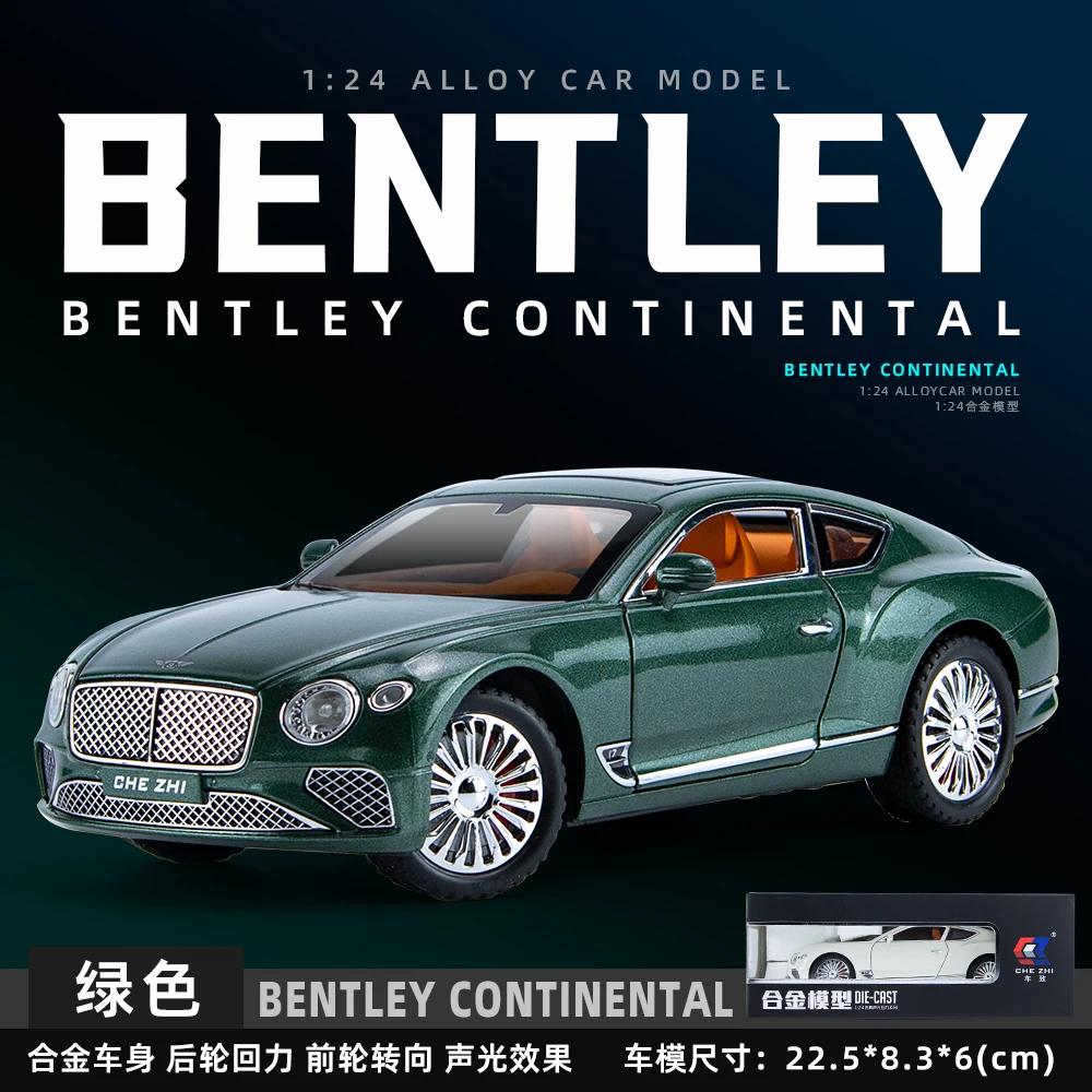 

1/24 Bentley Continental GT Металевий Автомобіль Модель з Сплаву Колекція Симуляція Лита Іграшка Світло Звук Іграшки Для Дітей
