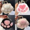 Cute Doll Cat Paw Keychain Fluffy Couple Keychain Kawaii Bag Pendant Charms  New Year Gift