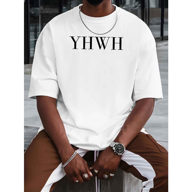 YHWH New Men'S Short-Sleeve T-Shirt, a Trendy Summer Top with Print Designs, for Casual Wear, Featuring a Round Neck And Breathable Fabric, Plus Size