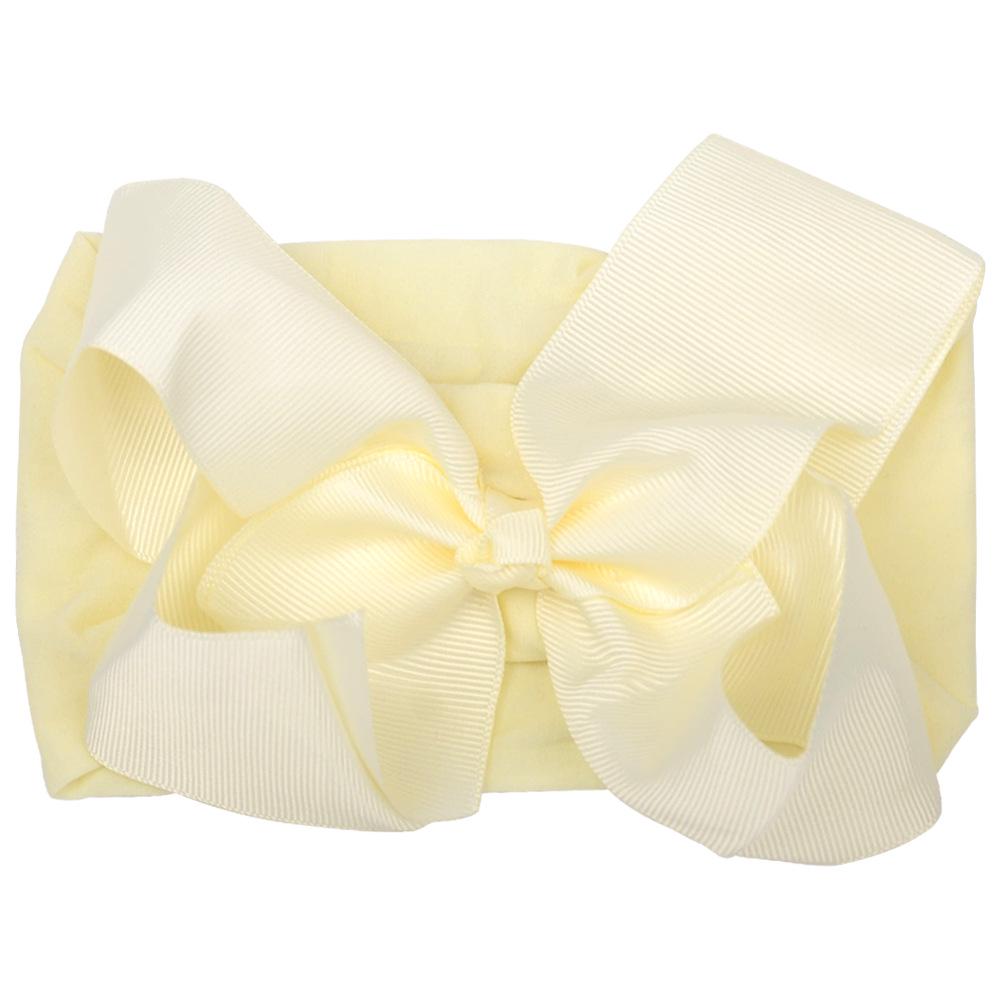 European 6-Inch Elastic Baby & Parent-Child Headband - Solid Color Bow Nylon Hair Accessory