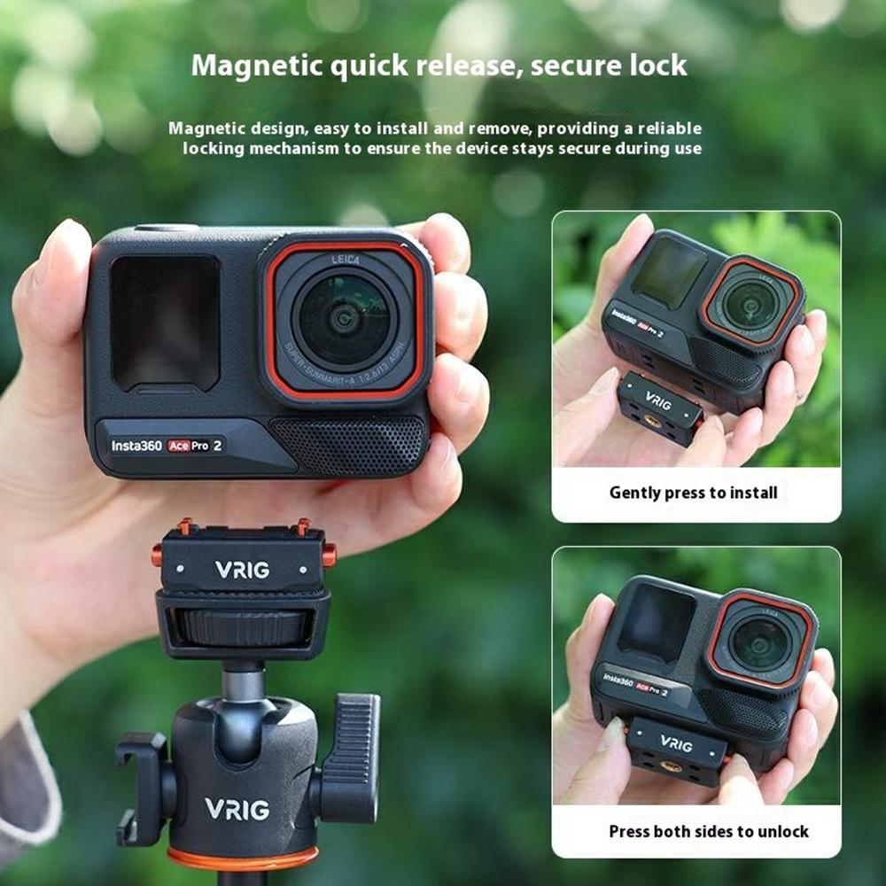 VRIG AC-42 1/4 Inch Base for Insta360 Ace Pro 2/Ace Pro/Ace Enhanced Button Feel Reduced Shake