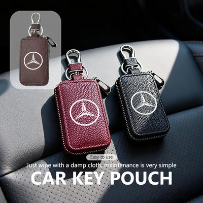 YHJ4 For Benz Car Key Wallet Keys Organizer Bag Zipper Key Case Decoration Accessories AMG Exclusive W204 W222 W205 W203 W213 W124