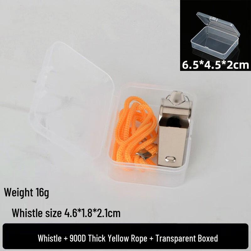 10-Pack Stainless Steel Whistles with Lanyards and Storage Box