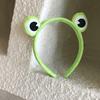 Women Headband Soft Coral Velvet Headband with Anti-Slip Teeth Cartoon Frog Design Elastic Hair Hoop Hair Fixing Hair Accessory