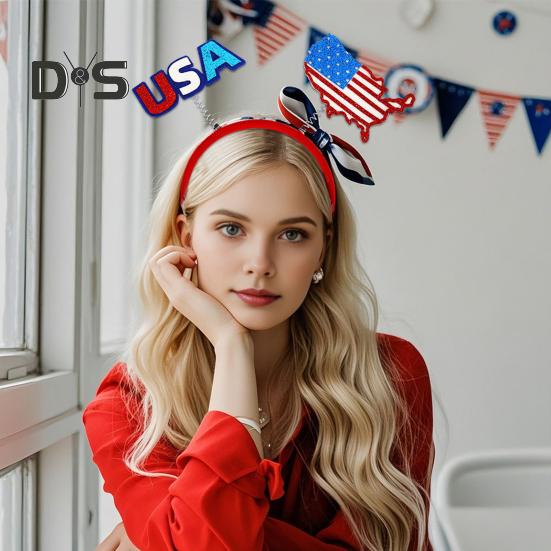 1/15 ks Párty čelenka Čelenka s americkou vlajkou Den památky Den nezávislosti 4. července Pokrývka hlavy Vlastenecký párty doplněk