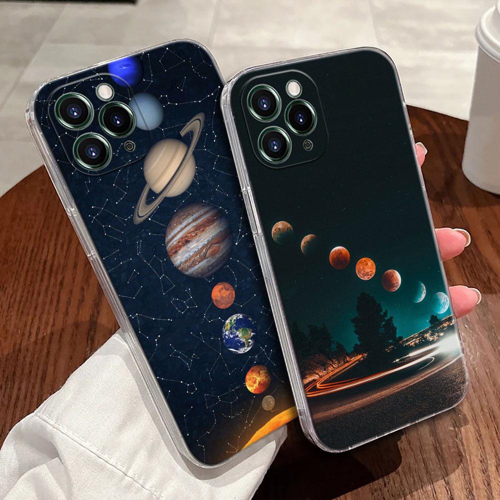 Sky Space planet Moon Stars Universe Case For Apple iPhone 17 16 15 14 13 12 11 Pro Max 16 Plus 16E 17Air Case 17Pro Phone Cover