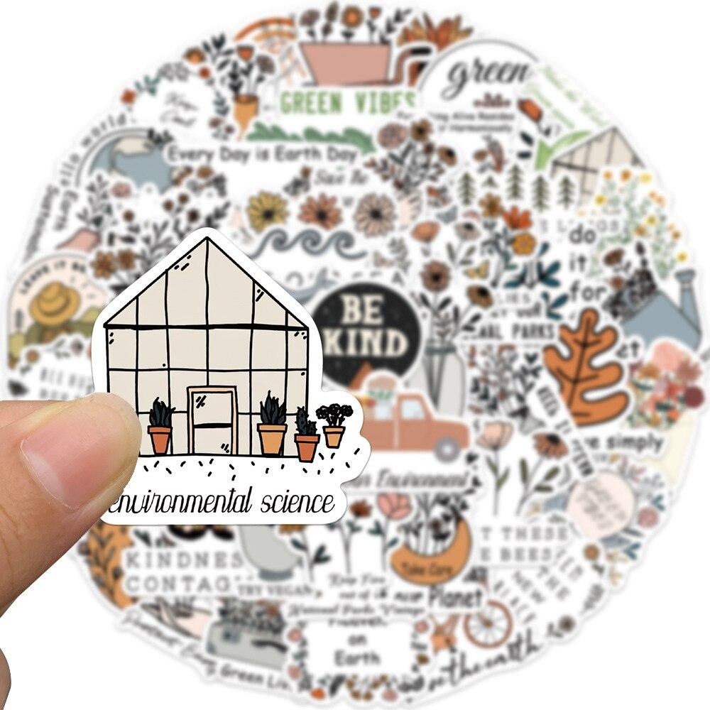 10/50 st ins Blommkonst Motiverande Klistermärken Miljöskydd Graffiti Klistermärken för DIY Bagage Laptop Skateboard Motorcykel Cykel Klistermärke