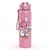 1PC Easter Bunny With Flower Basket Print 750ml Color Plastic Sports Water Bottle Leakproof Flip Straw Lid Suitable for Sports Office Home Use