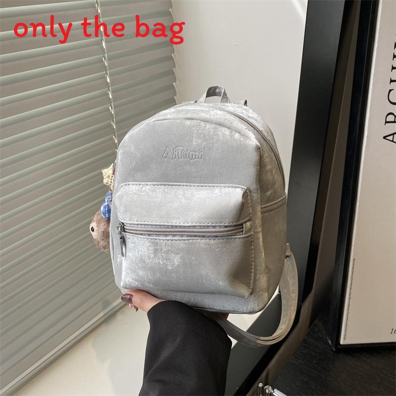 Pu Mini Backpack For College Students With Solid Color Design And Shelliemay Pendant For Daily Use