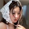 Summer Floral Lace Cutout Triangle Headscarf Hairband