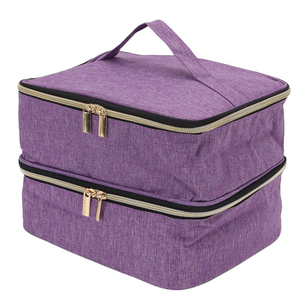 Nail Polish Storage Bag Hold 30 Bottles Large Capacity Portable Nail Polish Nail Lamp Carrying Case for Manicure