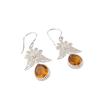 Citrine Gemstone 925 Sterling Silver Jewelry Handmade Women Earrings 1.84" November Birthmonth Jewelry For Gift CE-23-7