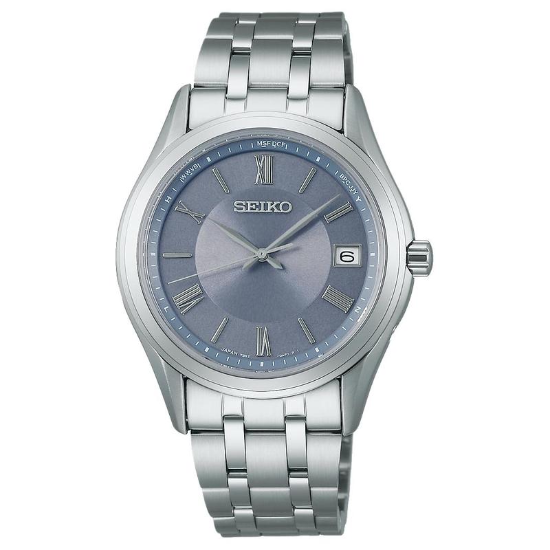 

SEIKO SELECTION 100 meters waterproof solar Quartz Steel Strap 43.6*37mm men s watch blue dial SBTM359 синій