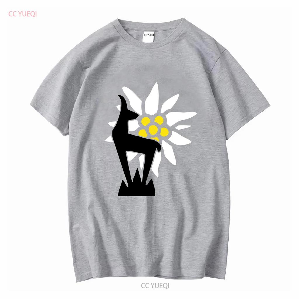 Herb Dywizji Górskiej Logo Gams Wh Wk Edelweis Koszulka 7494 długi lub krótki rękaw vintage Prana