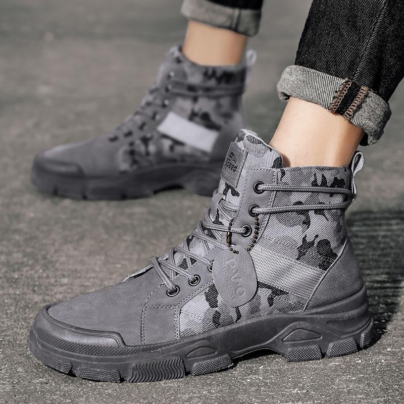 High Top Mens Boots Autumn Winter Men's Shoes Work Safety Sneakers Winter Outdoor Casual Sports Sneakers Male Ankle Boots