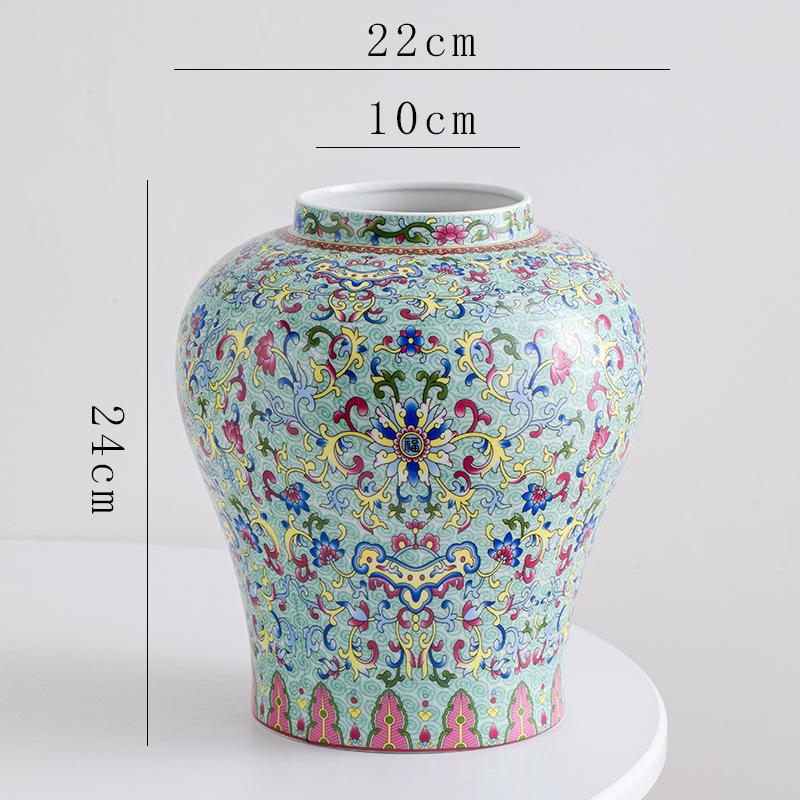 Chinese Retro Blue and White Porcelain Flower Vase Ceramic Handicrafts Flowerpot Desktop Storage Can Home Decoration