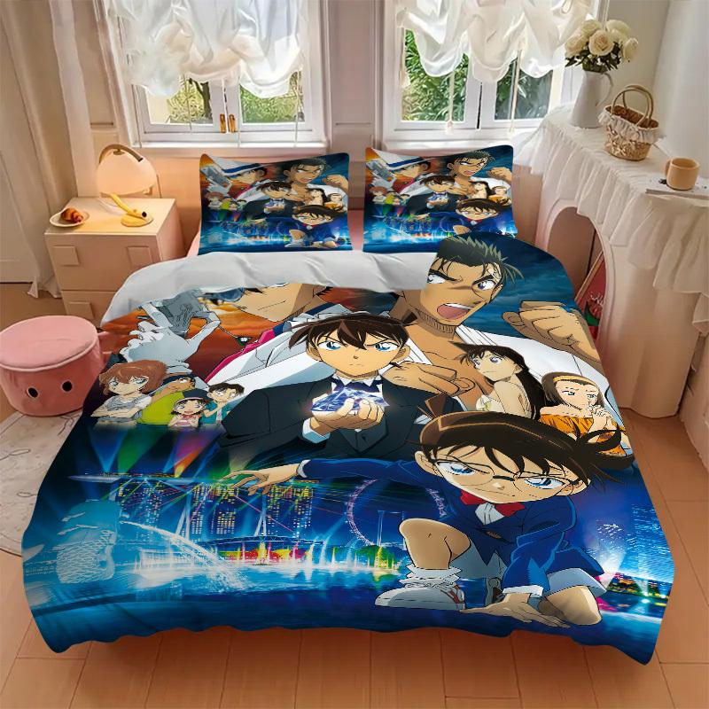 Detective Conan Movie Poster Bedding Set - 3 Piece Comforter Cover Gift for Bedroom,Includes No InsertB178