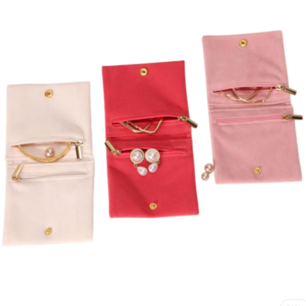 

Double Layer Jewelry Bag Exquisite Jewelry Storage Bag Ring Necklace Storage Bag Safe For Handbag Girls Suitcase бежевый