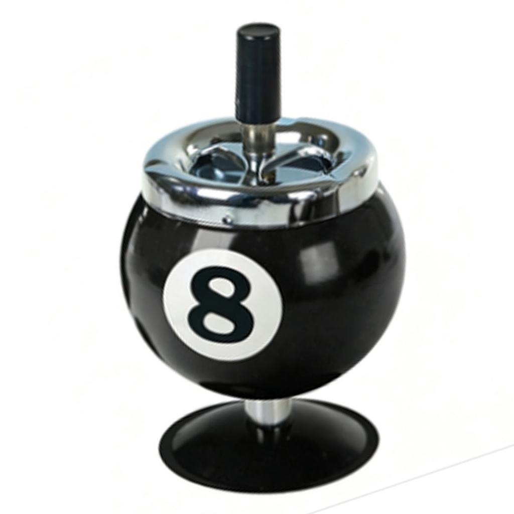 Stylish Metal Ashtray Billiards Shape Large Capacity Windproof Ashtray for Indoor Outdoor Use