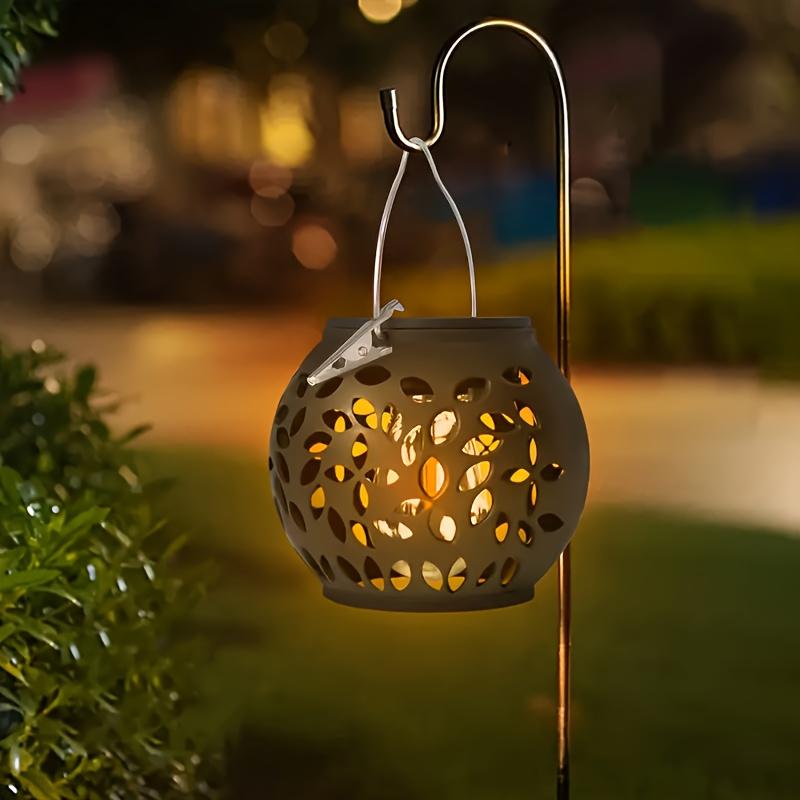 

Уличные солнечные фонари, подвесные солнечные фонари в виде пламени, садовое декоративное освещение, дизайн с ажурным узором