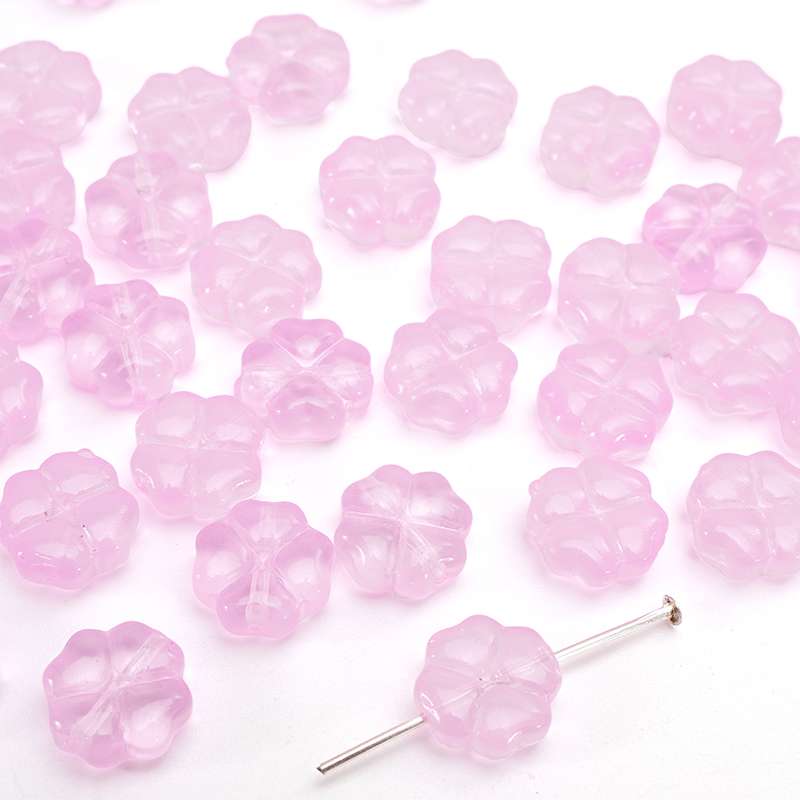 20 adet/torba 10mm cam çiçek boncuk Charm ara parça boncuk küpe kolye DIY takı yapımı