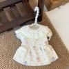 Pet Spring and Autumn Sweet Floral Tank Top Skirt Cute Bottom Shirt Cat Teddy Dog Clothes for Small Dogs Puppy Clothes
