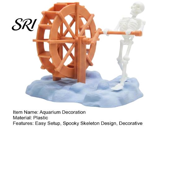 Generatore di Bolle per Acquario Scheletro Dinamico, Alimentato ad Aria Mobile Spettrale Decorazione Circolazione Ossigeno Ornamento per Acquario, Divertente Bolliciatore Decorativo