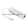 4-in-1 USB-C Hub with RJ45 100Mbps Network Converter for Laptops and Desktops