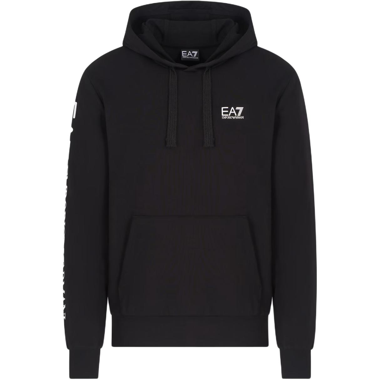 Emporio Armani EA7 Худи с длинным рукавом и принтом из букв Мужская толстовка Черный 7M000569-AF13512-MC001 S