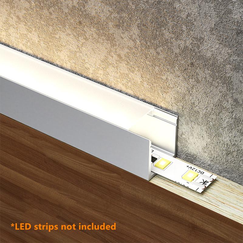 0.5m/1m Wall Corner Edge Closing Lines Decorative Lighting Embedded LED Aluminum Profile For Tiles Wall Panel Hard Bar Lamp