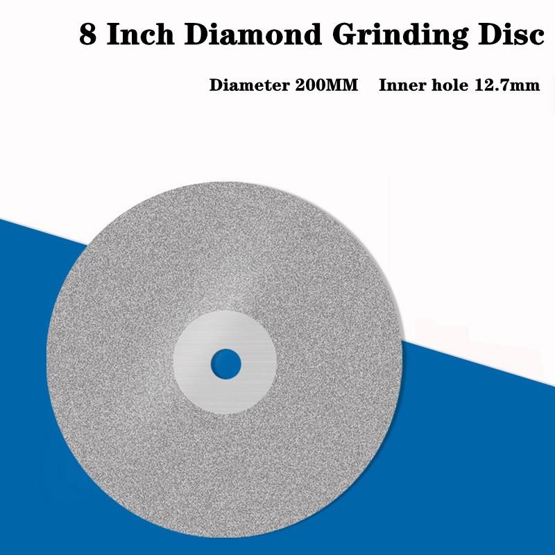 8 Inch 200mm Single Side Diamond Coated Flat Lap Wheel Polishing Wheels Jewelry Grinding Polished Disc 46-2000 Grit