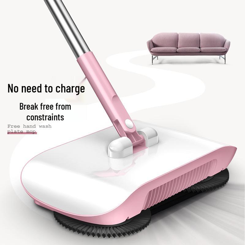 Push-Type Sweeping Robot & Broom Dustpan Set for Effortless House Cleaning