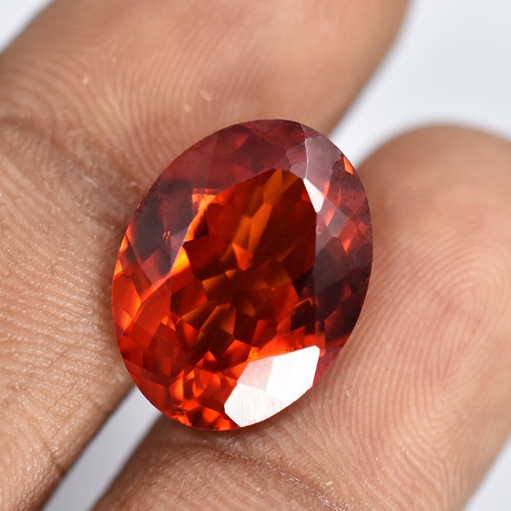 CERTIFIED 10.70 Ct Orange Sapphire Oval Cut Natural Jewelry Making Rare Gemstone