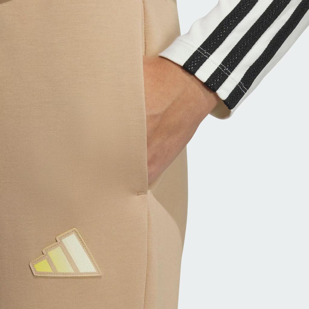 Adidas Logo Comfortable Tapered Sports Nine-Point Casual Pants Women Pants Warm-Sand JL9289