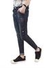 JOJO DESIGN Elastische Skinny-Feet-Jeans im klassischen Rosendesign aus Baumwolle, Größe Klein, Herrenjeans, Dunkel,