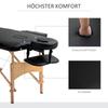 Portable Massage Bed, Folding Spa Beauty Massage Table with 2 Sections, Carry Bag and Wooden Frame, Black